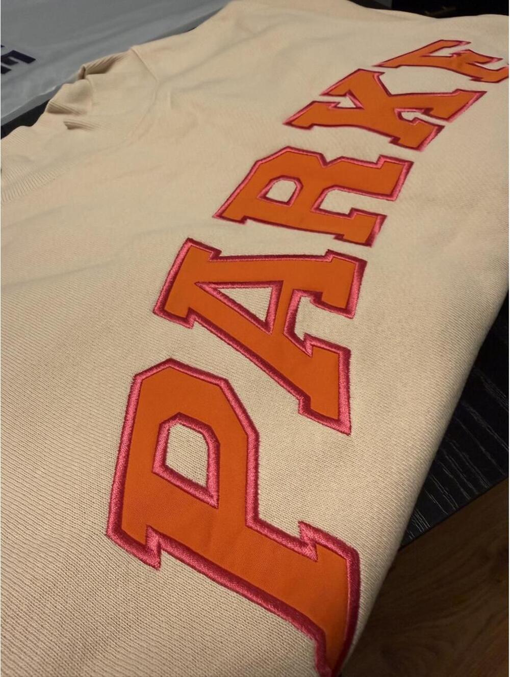 PARKE x Dunkin Varsity Mockneck Sweatshirt Latte Size Large NWT - Picture 4 of 6